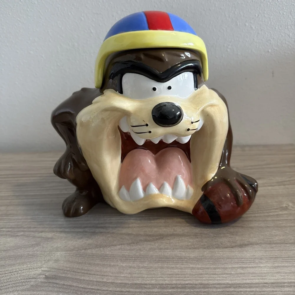 Vintage 1993 Football Tasmanian Devil Cookie Jar Large 9.5